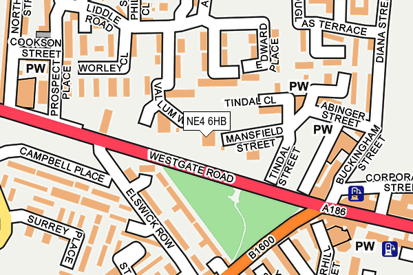 NE4 6HB map - OS OpenMap – Local (Ordnance Survey)