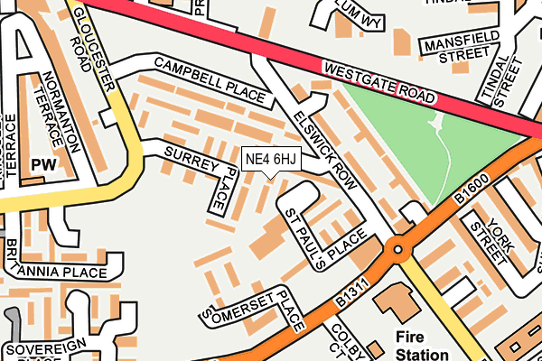 NE4 6HJ map - OS OpenMap – Local (Ordnance Survey)
