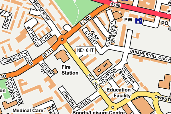 NE4 6HT map - OS OpenMap – Local (Ordnance Survey)