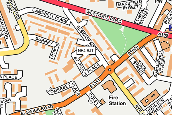 NE4 6JT map - OS OpenMap – Local (Ordnance Survey)