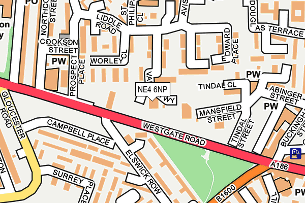 NE4 6NP map - OS OpenMap – Local (Ordnance Survey)