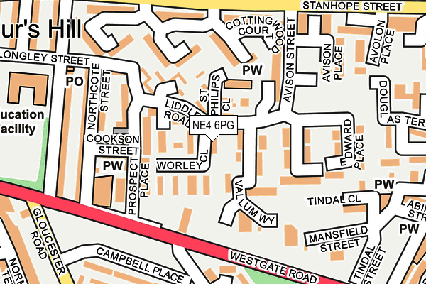 NE4 6PG map - OS OpenMap – Local (Ordnance Survey)