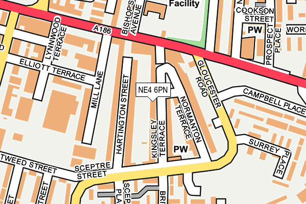 NE4 6PN map - OS OpenMap – Local (Ordnance Survey)