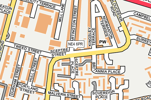NE4 6PR map - OS OpenMap – Local (Ordnance Survey)