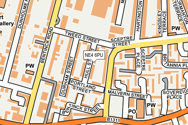 NE4 6PU map - OS OpenMap – Local (Ordnance Survey)