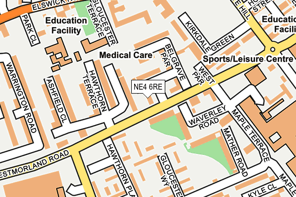 NE4 6RE map - OS OpenMap – Local (Ordnance Survey)