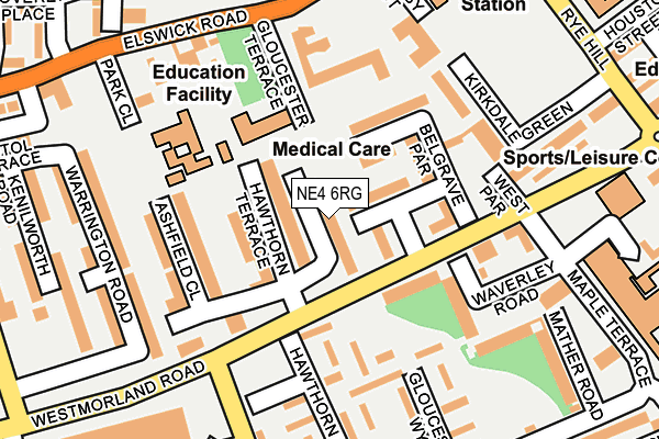 NE4 6RG map - OS OpenMap – Local (Ordnance Survey)