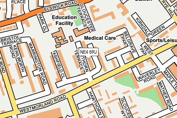 NE4 6RJ map - OS OpenMap – Local (Ordnance Survey)