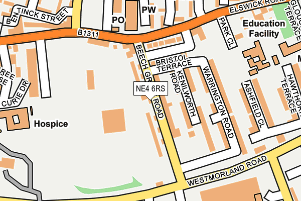 NE4 6RS map - OS OpenMap – Local (Ordnance Survey)