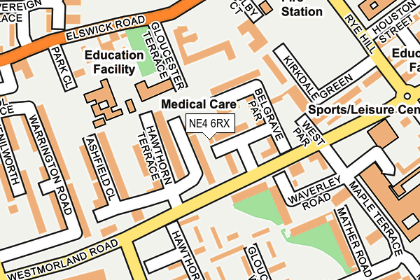 NE4 6RX map - OS OpenMap – Local (Ordnance Survey)