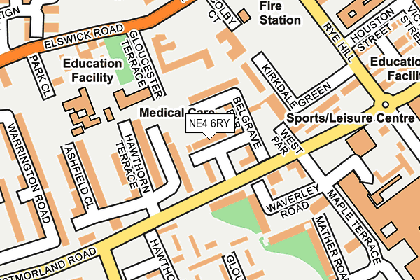 NE4 6RY map - OS OpenMap – Local (Ordnance Survey)