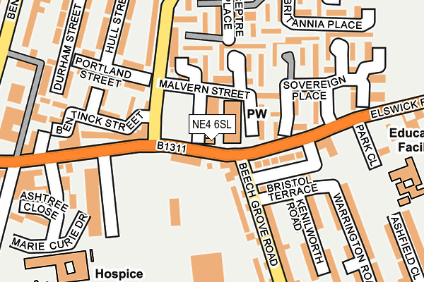 NE4 6SL map - OS OpenMap – Local (Ordnance Survey)