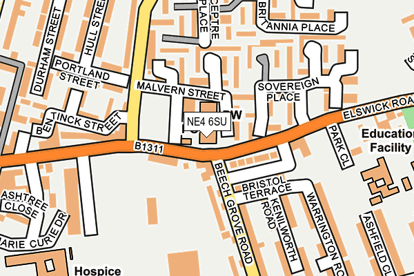 NE4 6SU map - OS OpenMap – Local (Ordnance Survey)