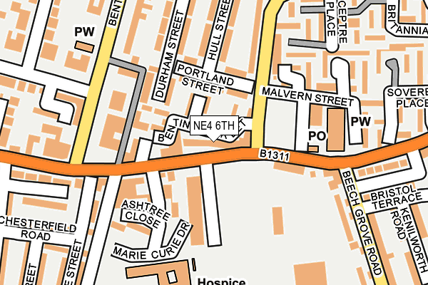 NE4 6TH map - OS OpenMap – Local (Ordnance Survey)