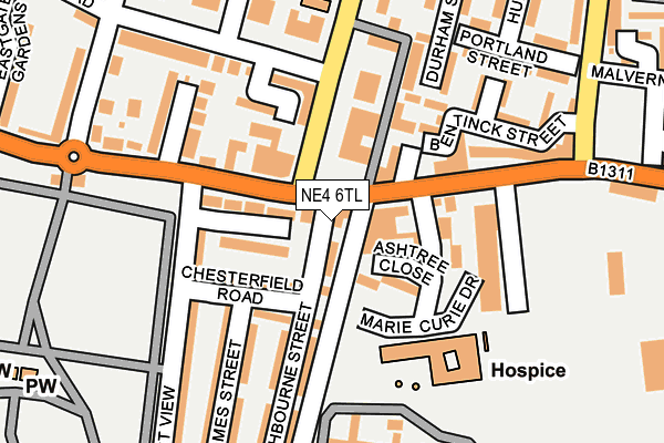 NE4 6TL map - OS OpenMap – Local (Ordnance Survey)