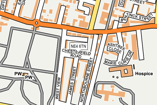 NE4 6TN map - OS OpenMap – Local (Ordnance Survey)