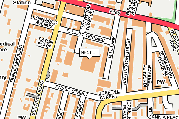NE4 6UL map - OS OpenMap – Local (Ordnance Survey)