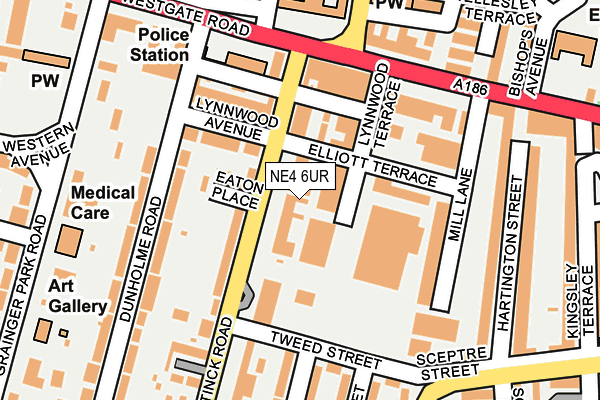 NE4 6UR map - OS OpenMap – Local (Ordnance Survey)