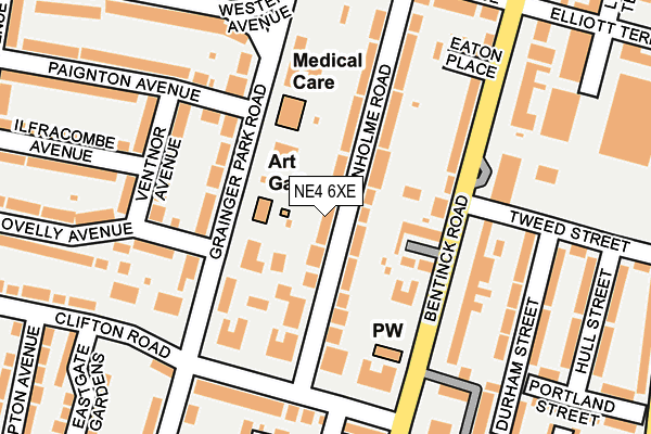 NE4 6XE map - OS OpenMap – Local (Ordnance Survey)