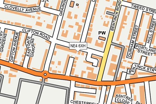 NE4 6XH map - OS OpenMap – Local (Ordnance Survey)