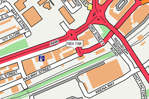 NE4 7AB map - OS OpenMap – Local (Ordnance Survey)