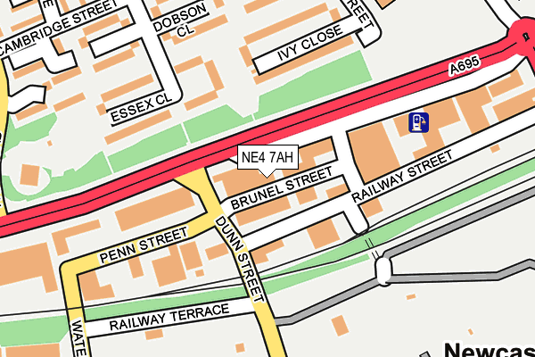 NE4 7AH map - OS OpenMap – Local (Ordnance Survey)