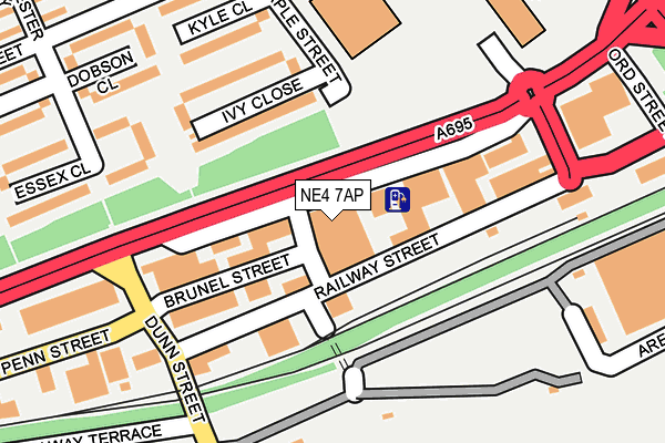 NE4 7AP map - OS OpenMap – Local (Ordnance Survey)