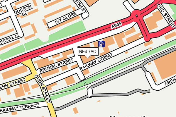 NE4 7AQ map - OS OpenMap – Local (Ordnance Survey)