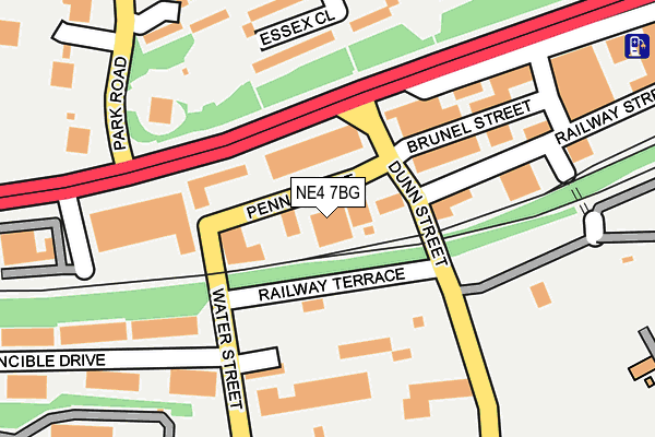 NE4 7BG map - OS OpenMap – Local (Ordnance Survey)