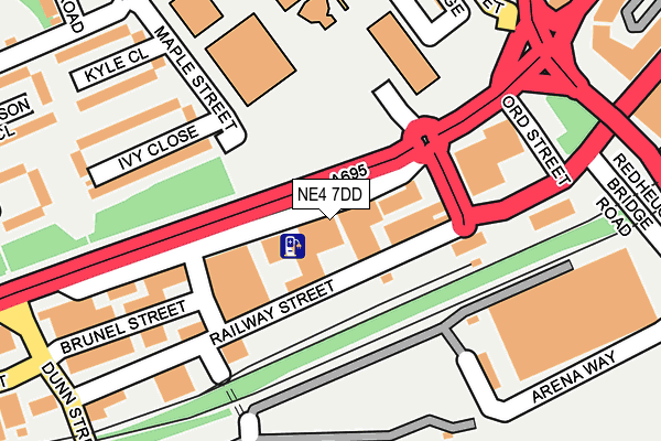NE4 7DD map - OS OpenMap – Local (Ordnance Survey)