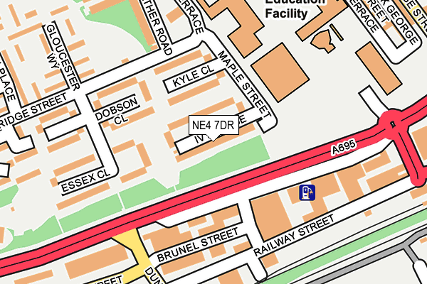 NE4 7DR map - OS OpenMap – Local (Ordnance Survey)