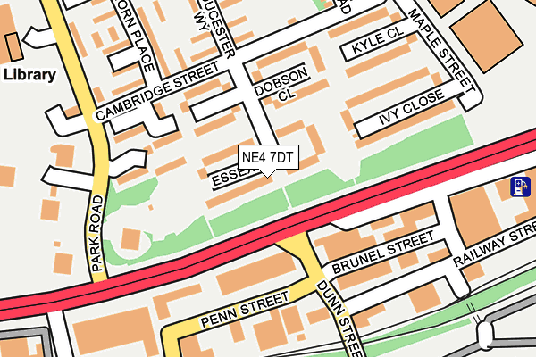 NE4 7DT map - OS OpenMap – Local (Ordnance Survey)