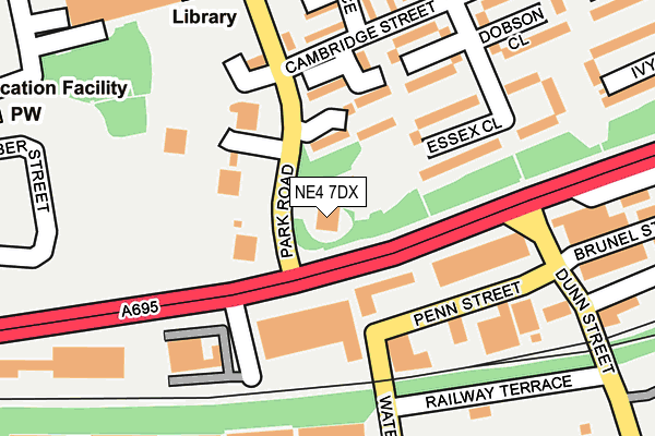 NE4 7DX map - OS OpenMap – Local (Ordnance Survey)