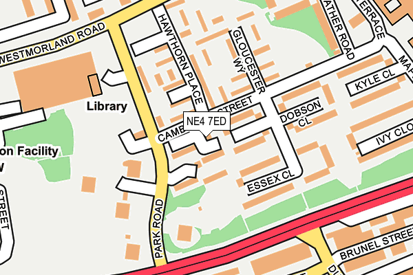 NE4 7ED map - OS OpenMap – Local (Ordnance Survey)