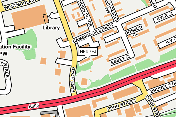 NE4 7EJ map - OS OpenMap – Local (Ordnance Survey)