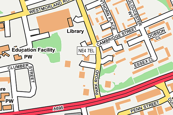 NE4 7EL map - OS OpenMap – Local (Ordnance Survey)