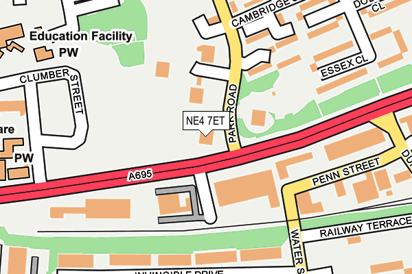 NE4 7ET map - OS OpenMap – Local (Ordnance Survey)