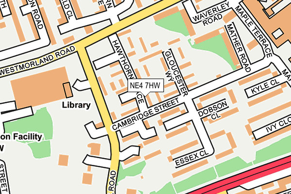 NE4 7HW map - OS OpenMap – Local (Ordnance Survey)