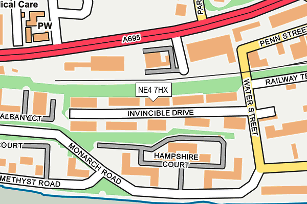 NE4 7HX map - OS OpenMap – Local (Ordnance Survey)