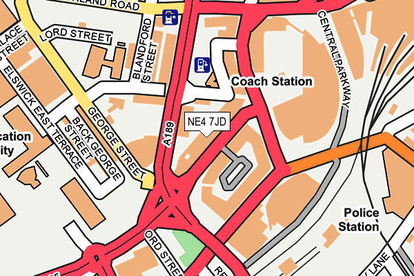 NE4 7JD map - OS OpenMap – Local (Ordnance Survey)