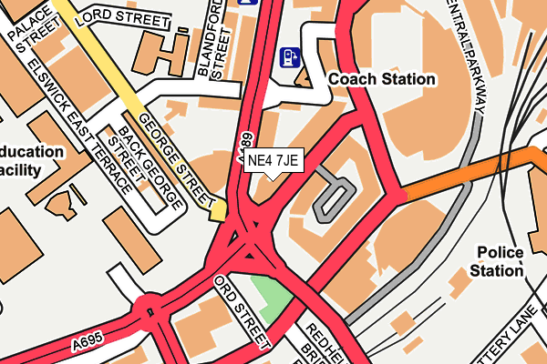 NE4 7JE map - OS OpenMap – Local (Ordnance Survey)