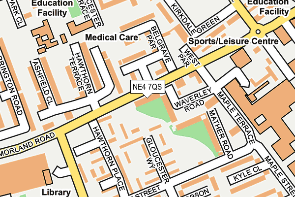 NE4 7QS map - OS OpenMap – Local (Ordnance Survey)