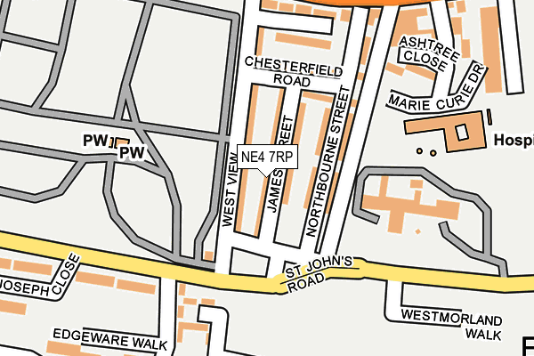 NE4 7RP map - OS OpenMap – Local (Ordnance Survey)