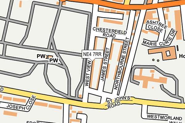 NE4 7RR map - OS OpenMap – Local (Ordnance Survey)