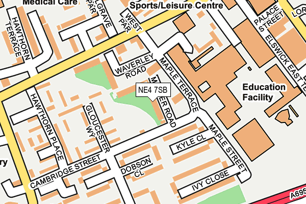 NE4 7SB map - OS OpenMap – Local (Ordnance Survey)