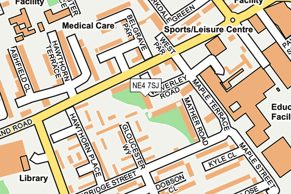 NE4 7SJ map - OS OpenMap – Local (Ordnance Survey)