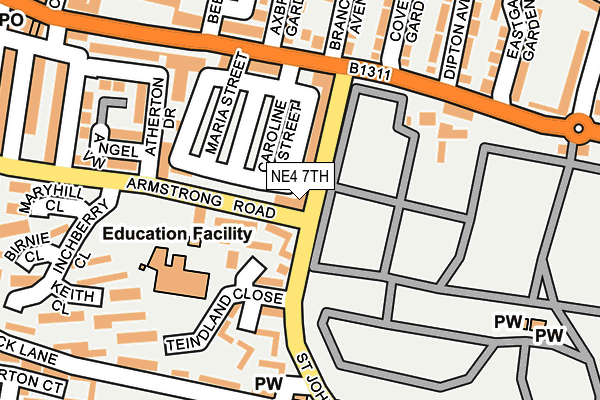 NE4 7TH map - OS OpenMap – Local (Ordnance Survey)