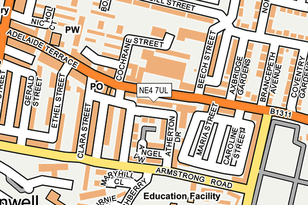 NE4 7UL map - OS OpenMap – Local (Ordnance Survey)