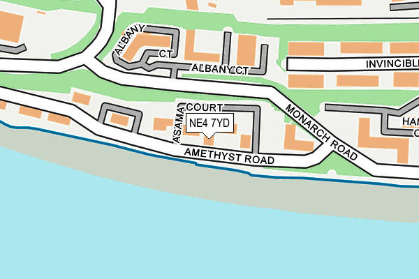 NE4 7YD map - OS OpenMap – Local (Ordnance Survey)