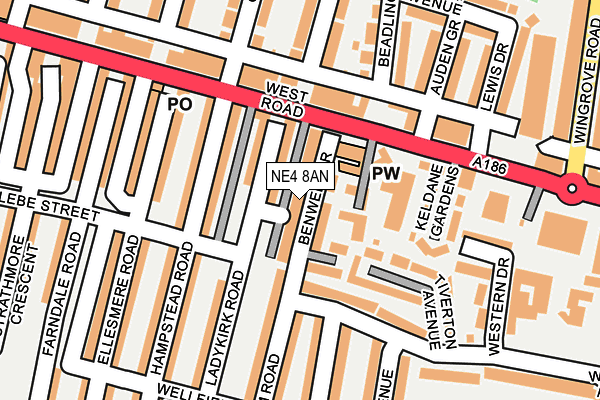 NE4 8AN map - OS OpenMap – Local (Ordnance Survey)